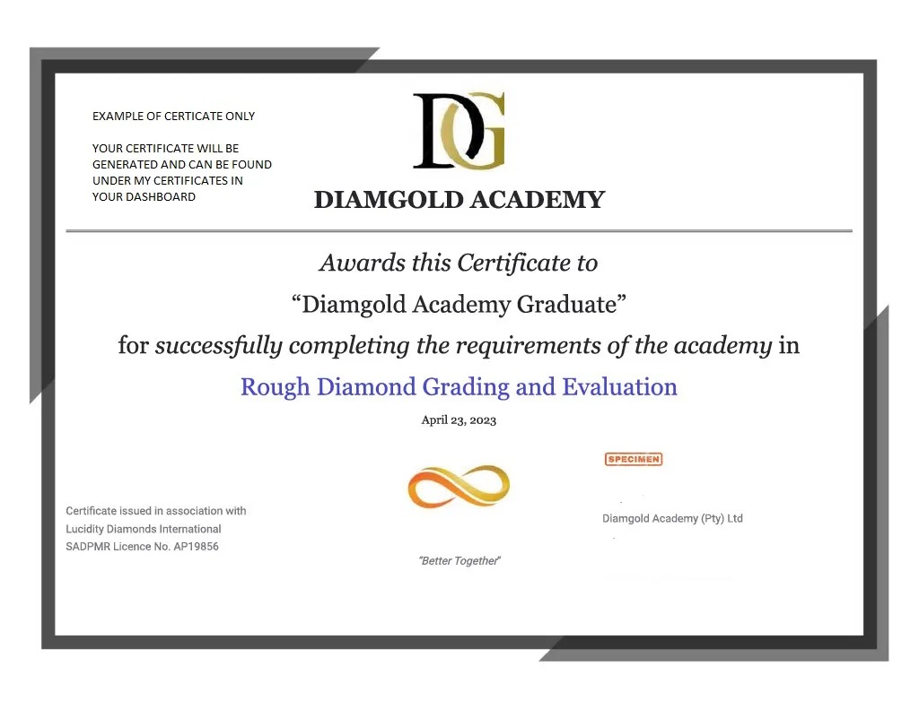 Unlock Your Diamond Expertise with Diamgold Academy Bedfordview, South Africa, diamond certificate 